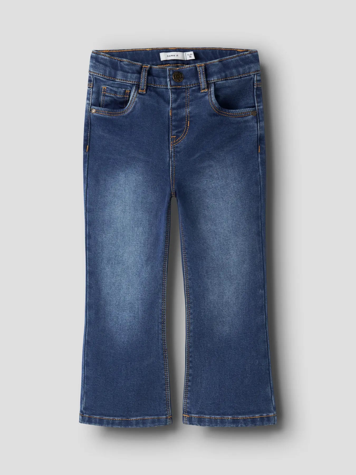 Kinder Bootcut Jeans aus Denim, dunkelblau mit weicher Fleece-Innenseite, Bärechind Winterthur Zürich Schweiz