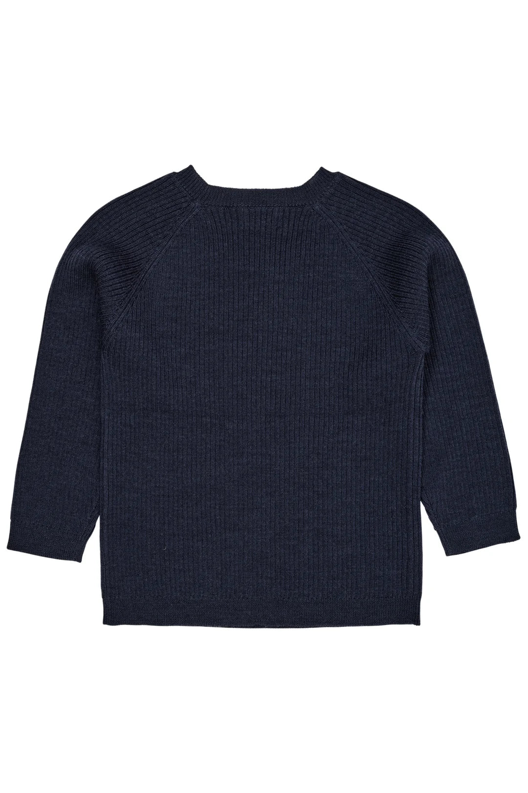 Navy Merino Strickpullover aus Wolle für Kinder, Rückseite, Bärechind Winterthur Zürich Schweiz.
