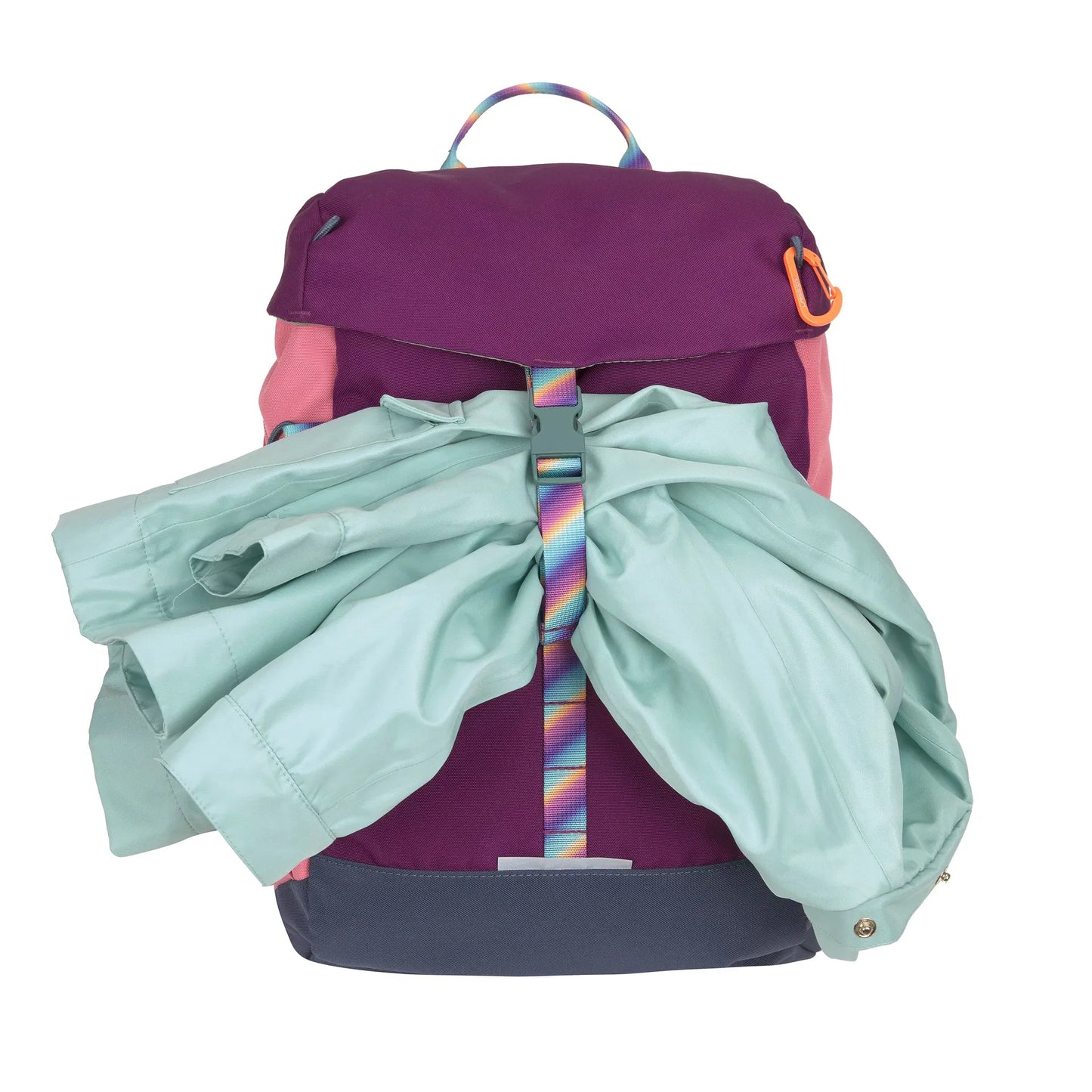 Kinder Rucksack getragen mit Jacke befestigt ideal für Kindergarten und Schule