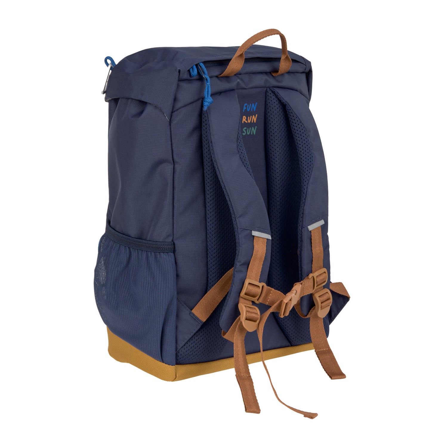 Rückansicht des Lässig Kinder-Wanderrucksacks in Navy mit verstellbaren Schulterriemen