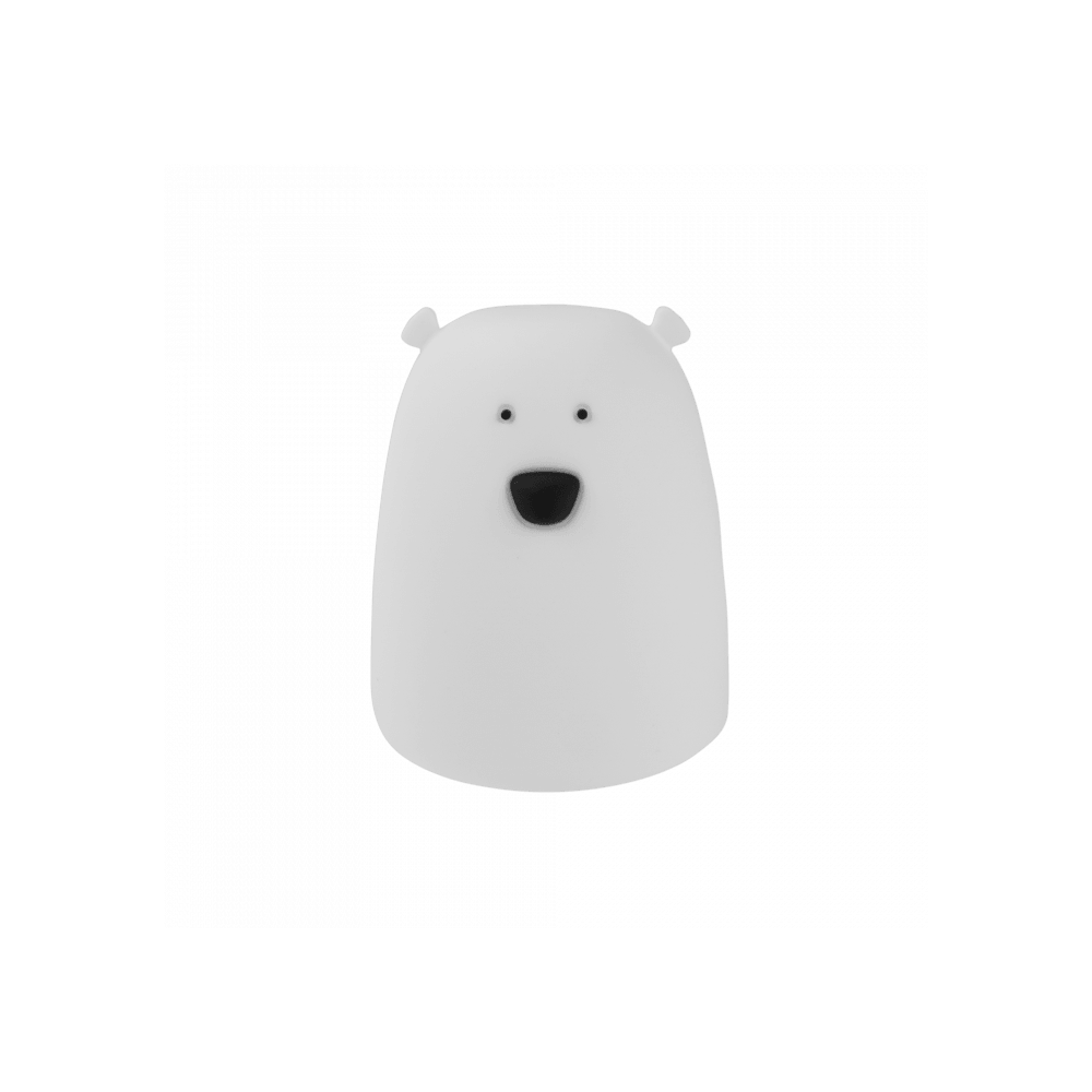 LED Nachtlicht kleiner Bär aus Silikon, leuchtend im Kinderzimmer, erhältlich im Bärechind Winterthur Zürich Schweiz.