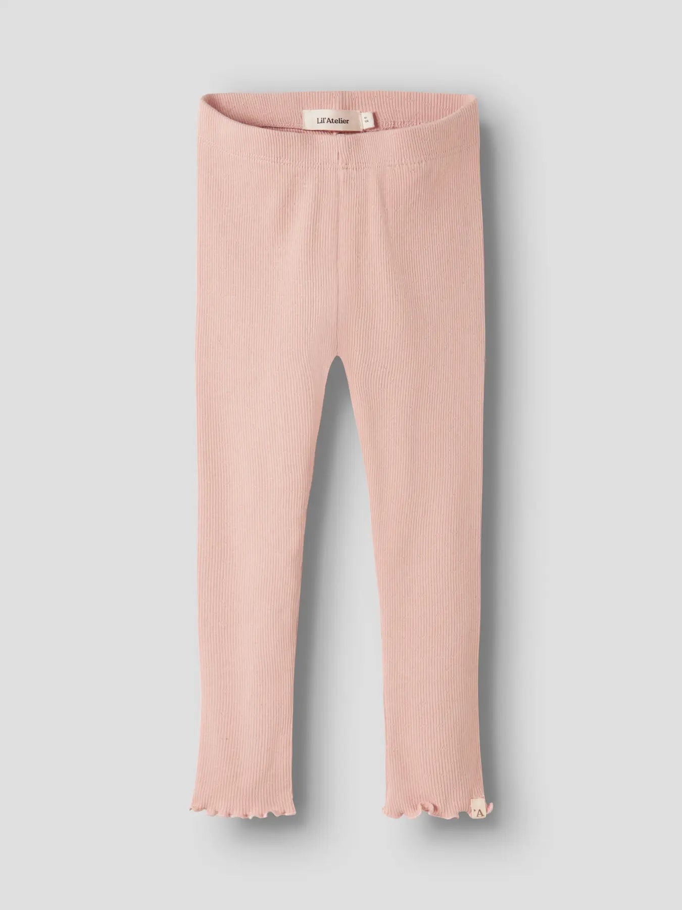 Rosa Ripp-Leggings aus Bio-Baumwolle von LIL'ATELIER – zu kaufen bei Bärechind in Winterthur, Zürich, Schweiz.