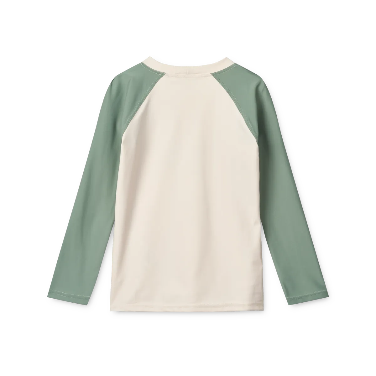 Seitenansicht des Liewood Noah Langarm-Schwimmshirts für Kinder. Atmungsaktiv, elastisch und mit UV-Schutz UPF 40+. Erhältlich in Winterthur, Zürich, Schweiz.