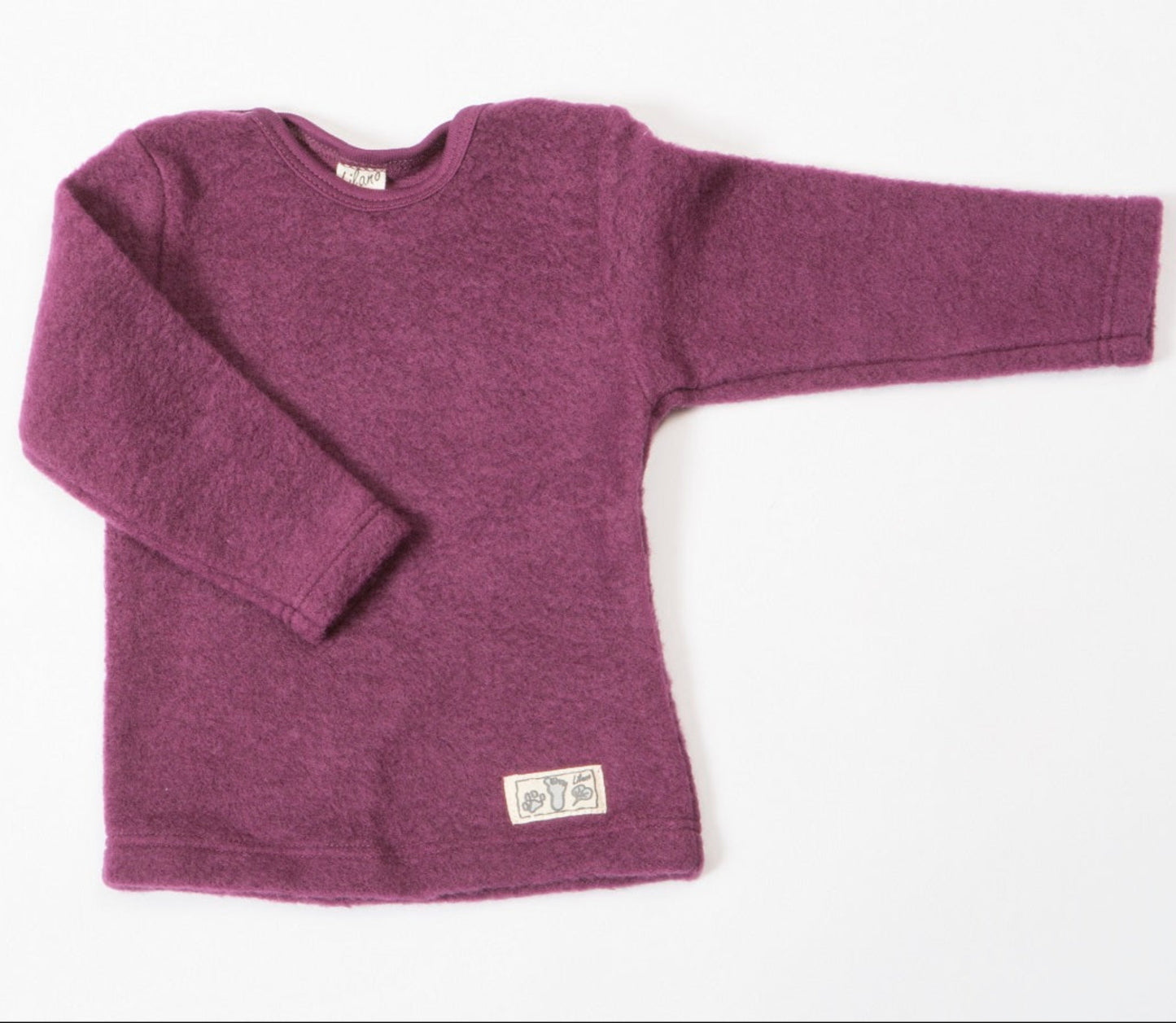 Lilano Baby-Wollpullover aus Schurwolle in Beere – weich, atmungsaktiv & temperaturregulierend.