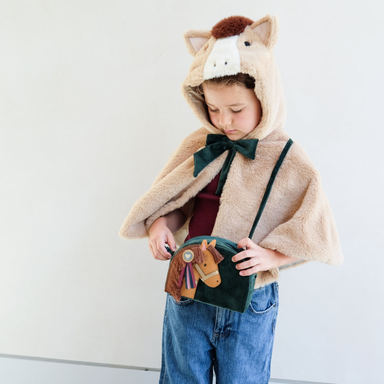 Kinderhandtasche Pferd von Mimi & Lula in Samtoptik, erhältlich im Bärechind Schweiz.