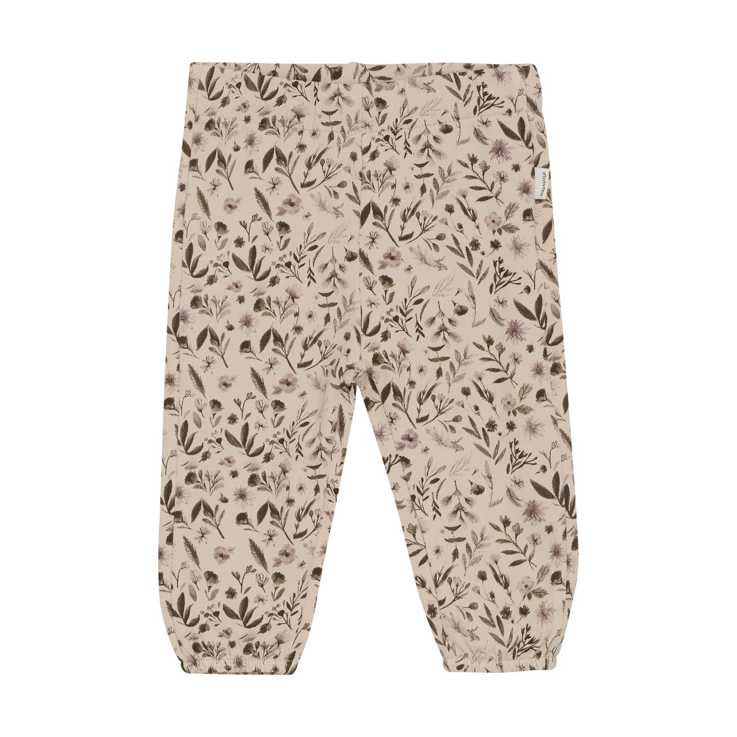 MINYMO Babyhose mit Blumenmuster aus Bambus-Baumwollmix, Vorderseite – erhältlich bei Bärechind in Winterthur, Zürich, Schweiz.