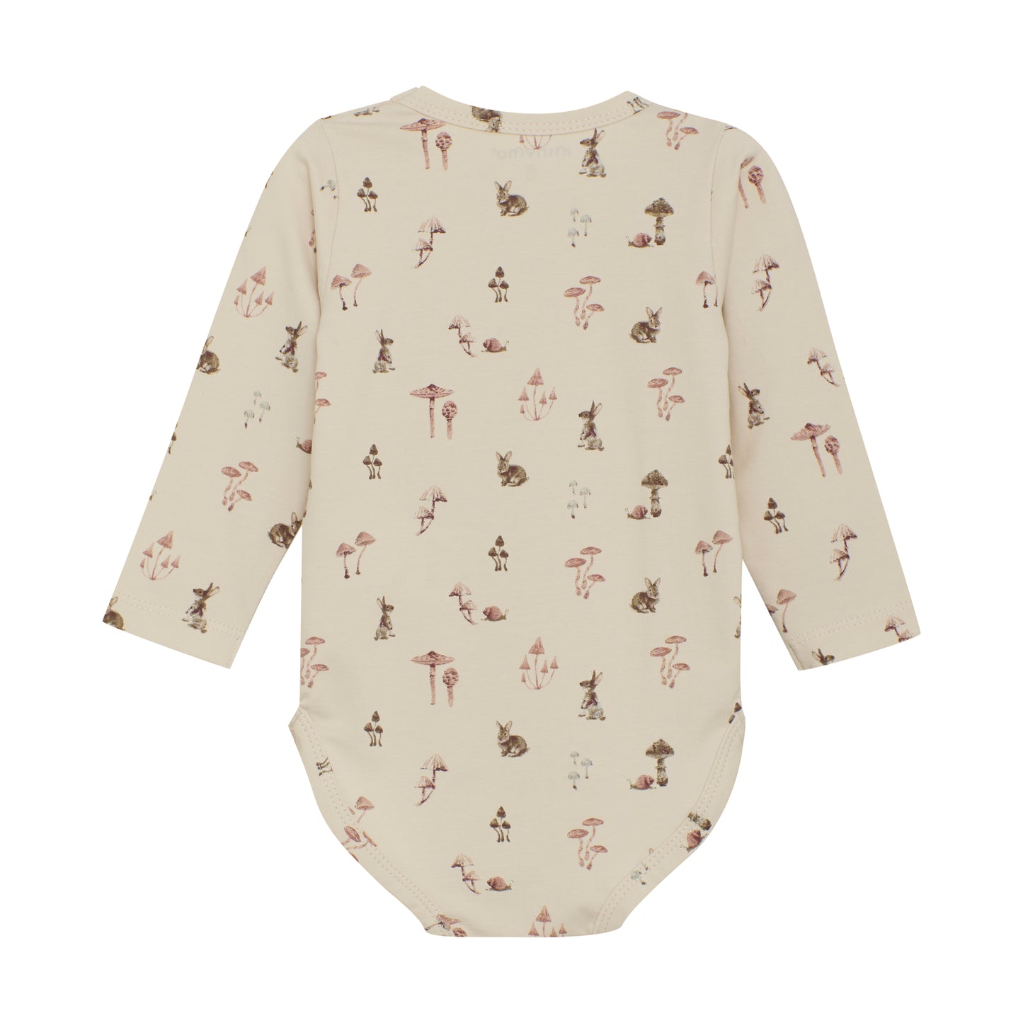 Langarm-Babybody Rückseite von Minymo aus Baumwolle mit herbstlichem Hasen-Print – erhältlich bei Bärechind Winterthur