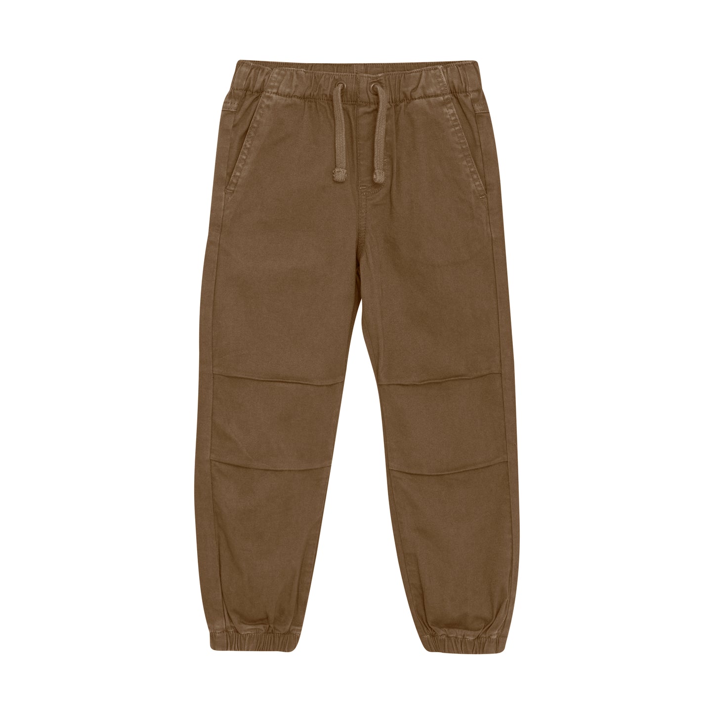 Braune MINYMO Kinderhose aus Baumwolle mit Knieeinsätzen – erhältlich bei Bärechind in Winterthur, Zürich Schweiz.