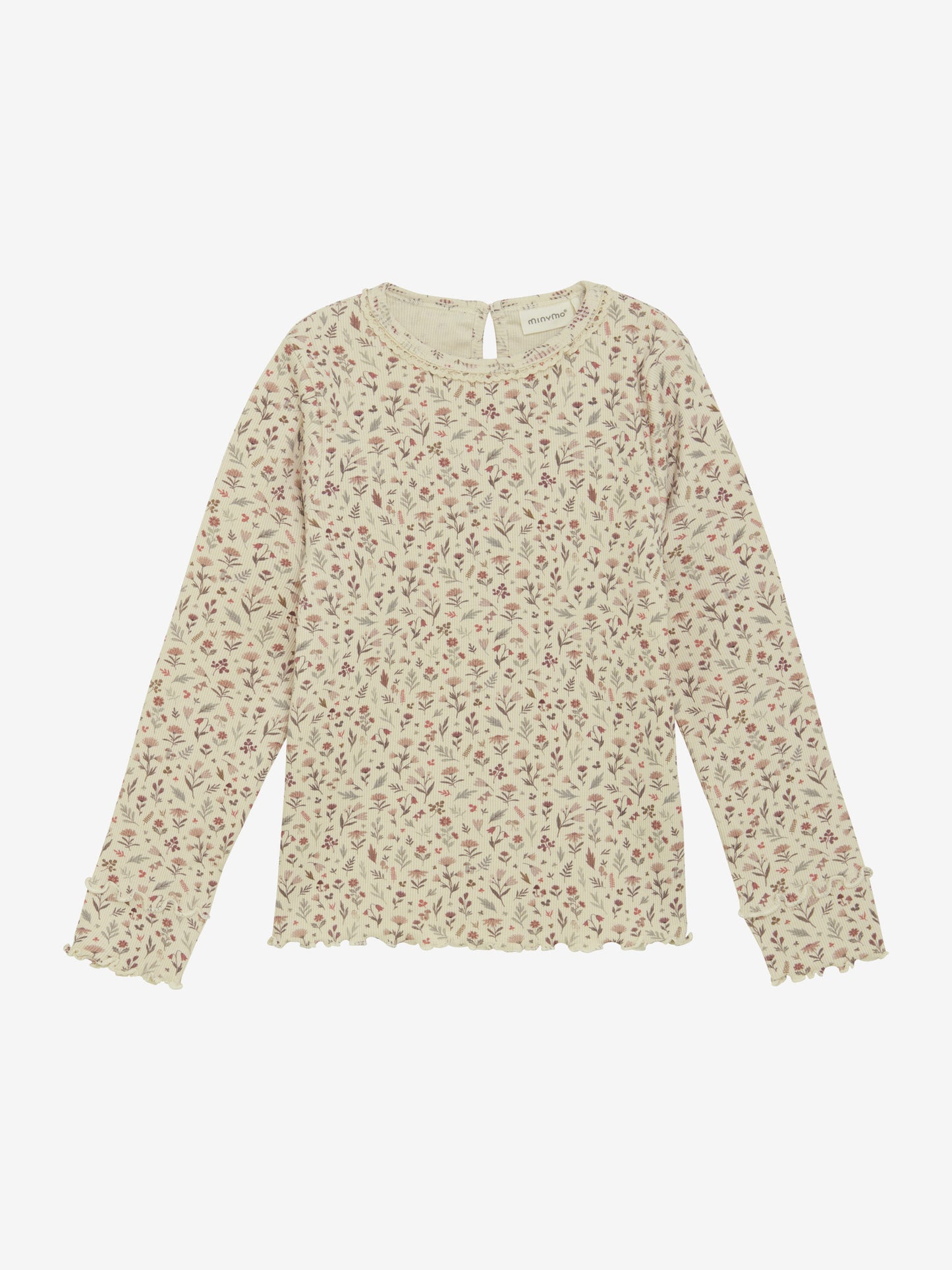 Langarmshirt mit Blumenprint aus Bio-Baumwolle von Minymo – nachhaltig und stilvoll erhältlich im Bärechind in Winterthur, Schweiz.
