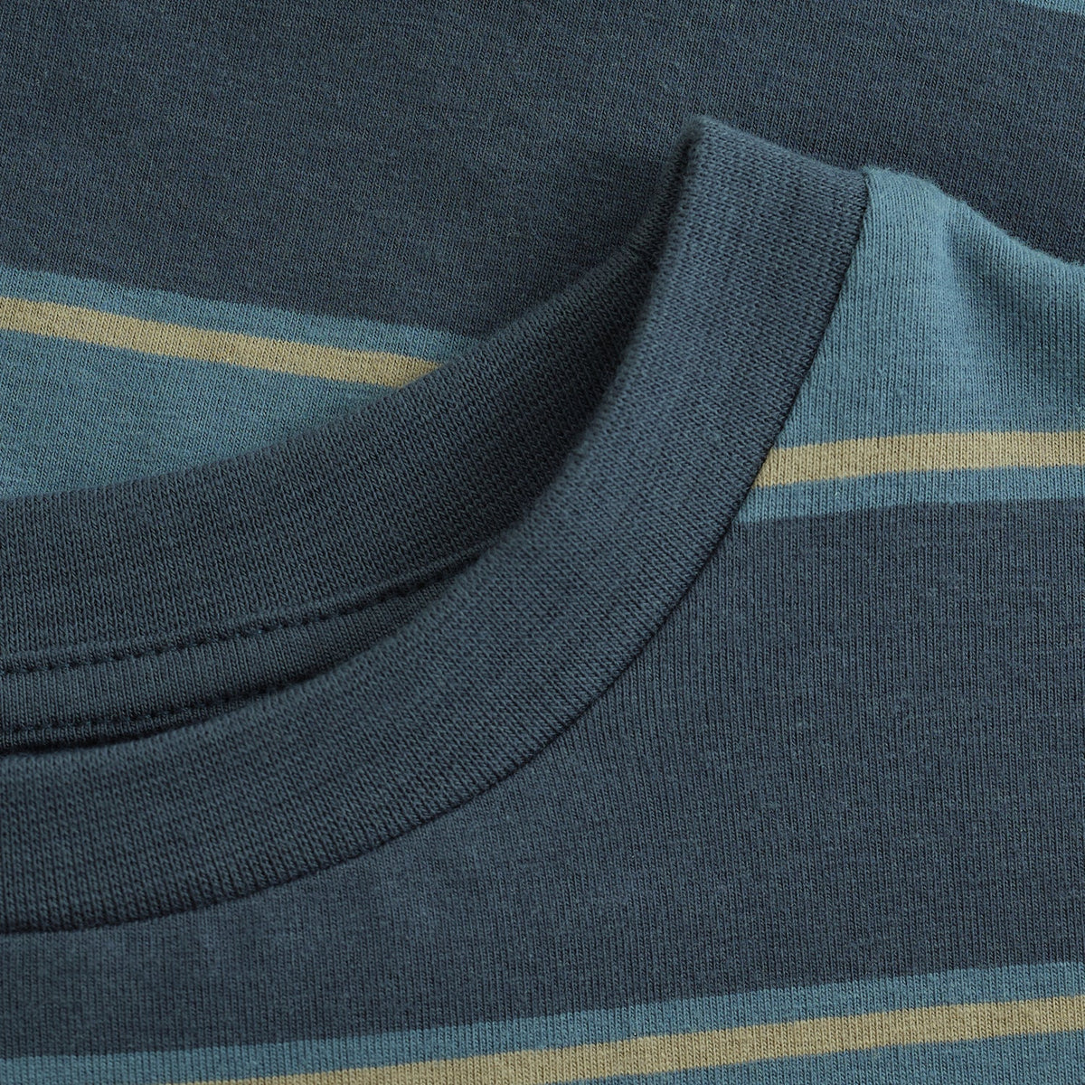 Minymo Langarmshirt Midnight Navy Nahaufnahme Streifen und Ausschnitt