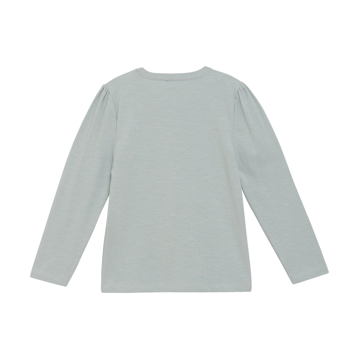 Rückansicht des hellblauen MINYMO Langarmshirts aus Baumwolle – kaufen bei Bärechind in Winterthur, Zürich, Schweiz.