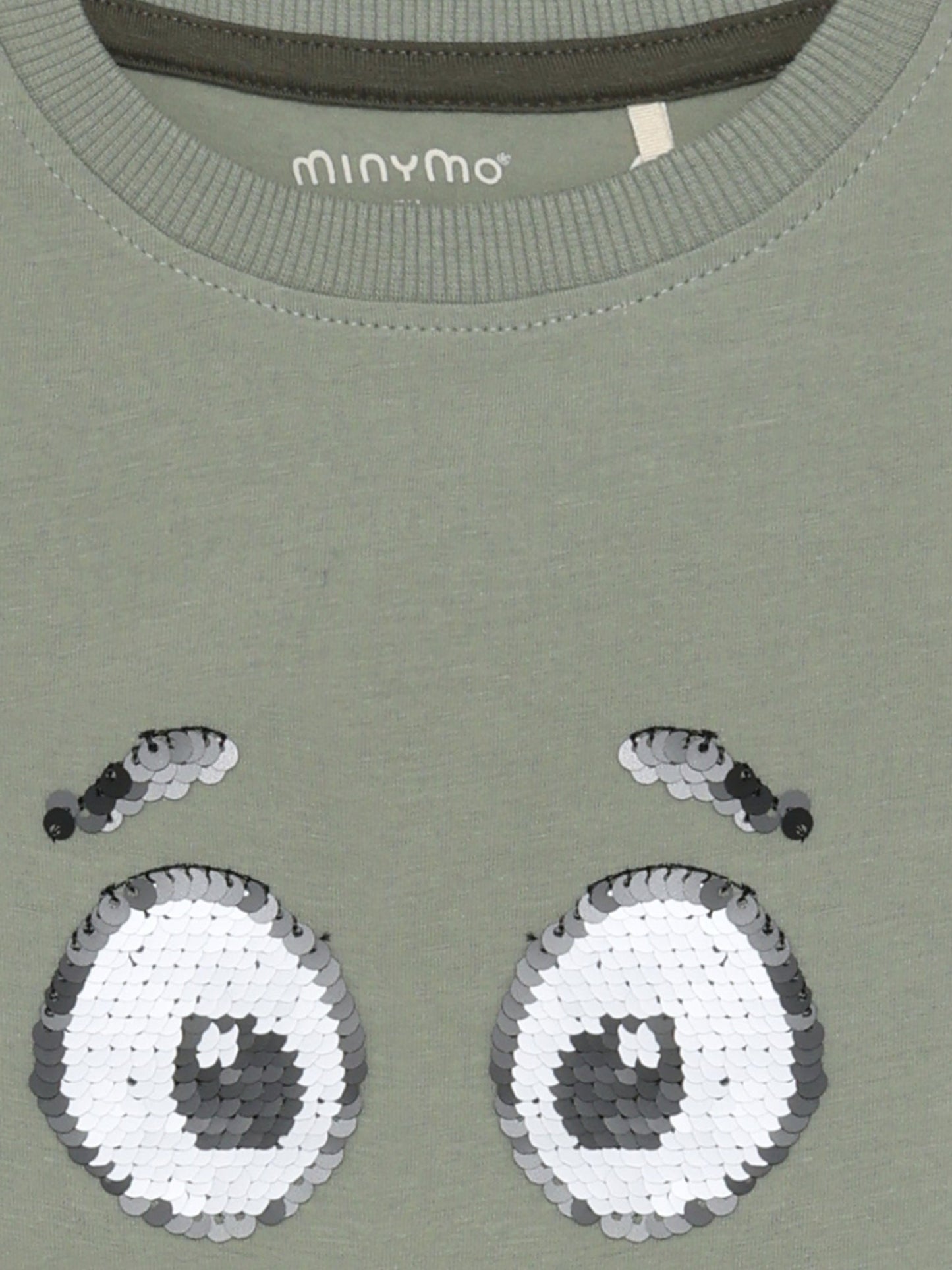 Nahaufnahme Wendepailletten Augen auf Minymo Shirt Shadow