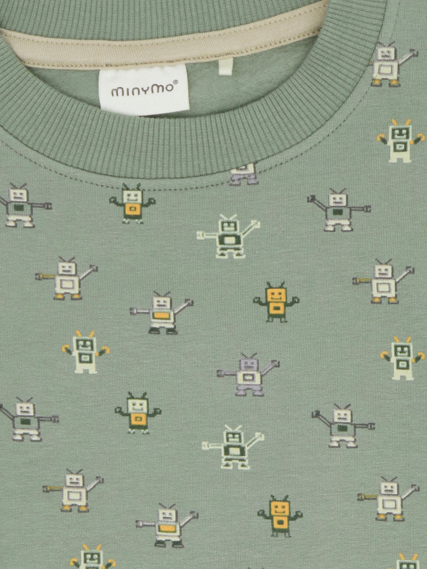 Minymo Sweatshirt Shadow Nahaufnahme Roboterprint