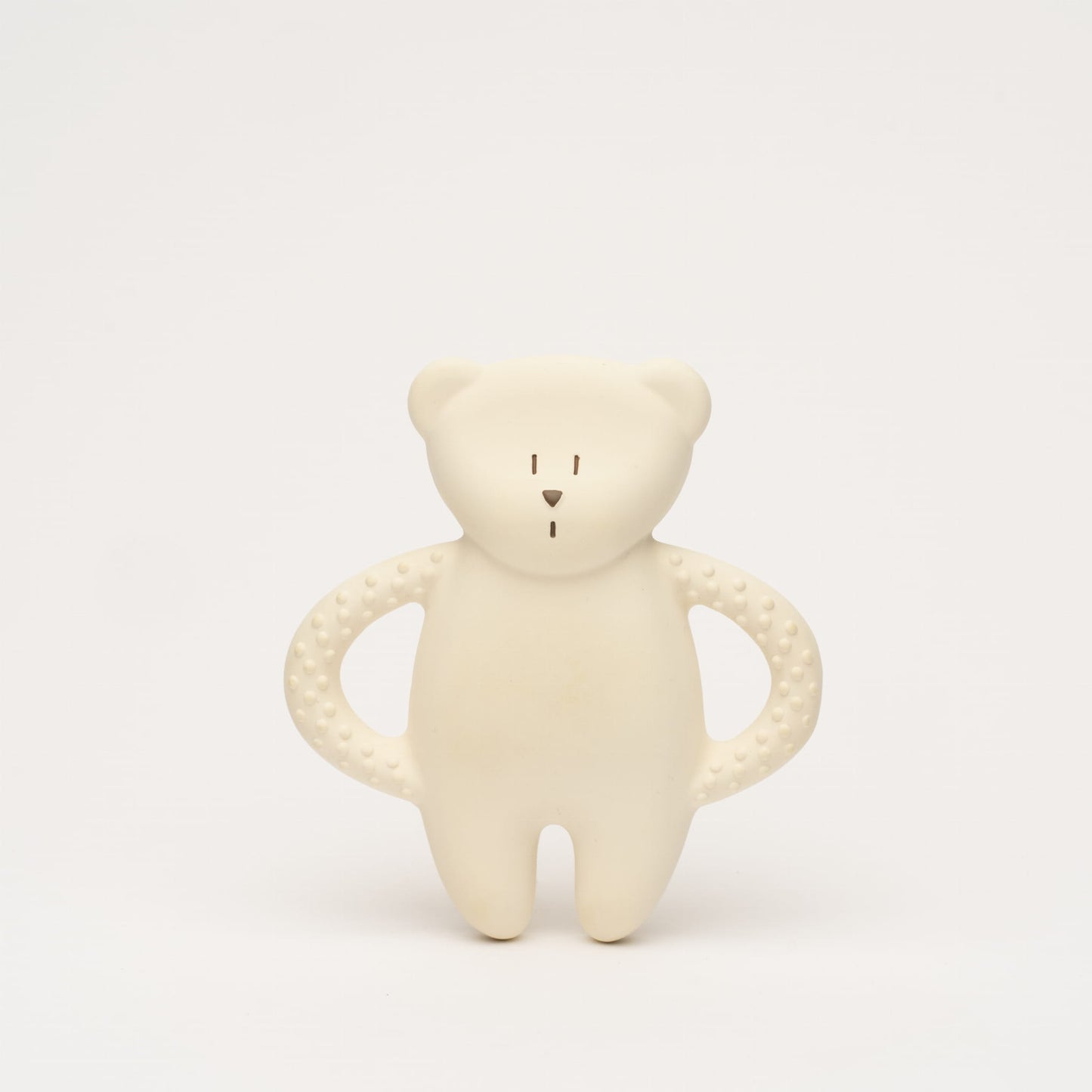 Moonie Beissring aus Naturkautschuk in der Farbe Polar – sicheres und nachhaltiges Babyspielzeug zur Linderung von Zahnungsschmerzen. Erhältlich in Winterthur, Zürich, Schweiz.