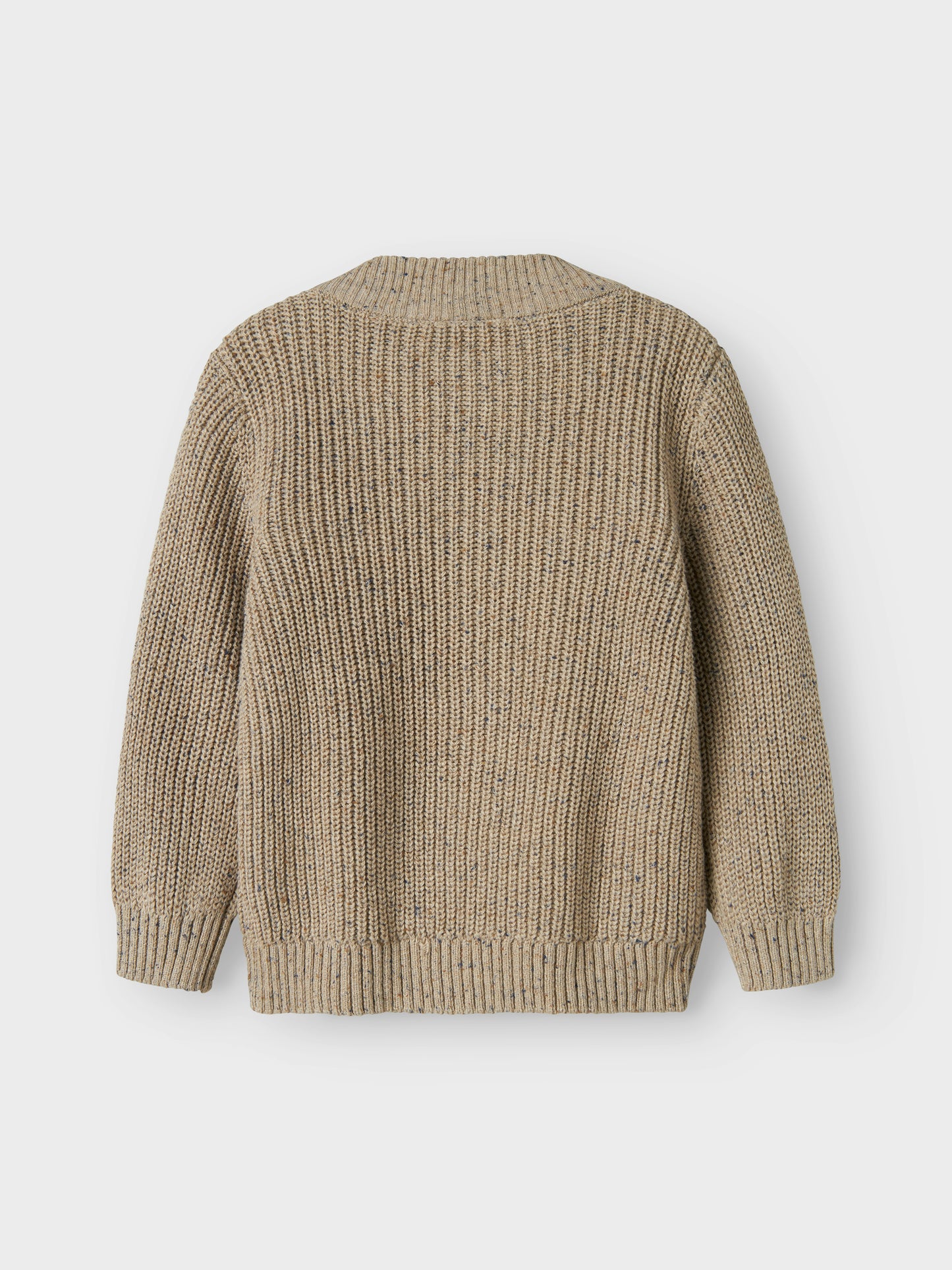 Rückansicht vom NAME IT Strickpullover aus Bio-Baumwolle, beige meliert, Bärechind Winterthur, Zürich Schweiz.