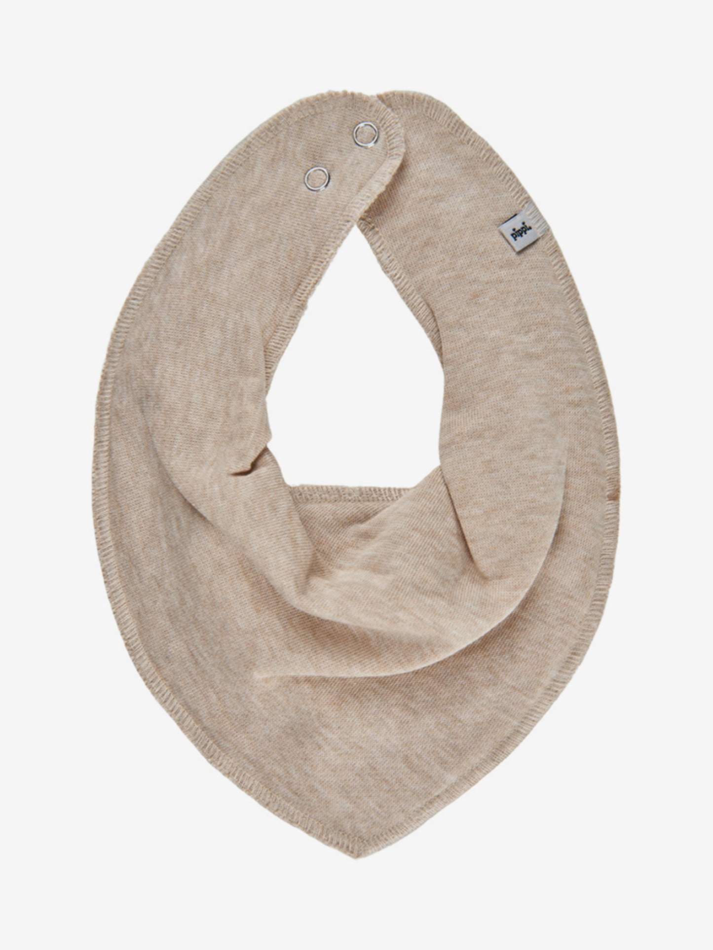 Pippi Bandana Lätzchen in sandfarbenem Naturton – weiches, nachhaltiges Babyaccessoire mit Druckknopfverschluss, erhältlich in Winterthur