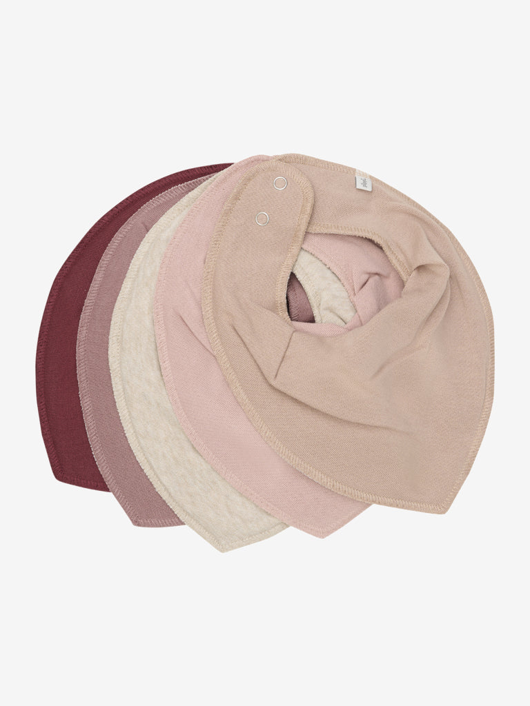 ippi Bandana Lätzchen-Set in Rosé, Beige und Maroon – nachhaltige Babyaccessoires, erhältlich in Winterthur oder Online.