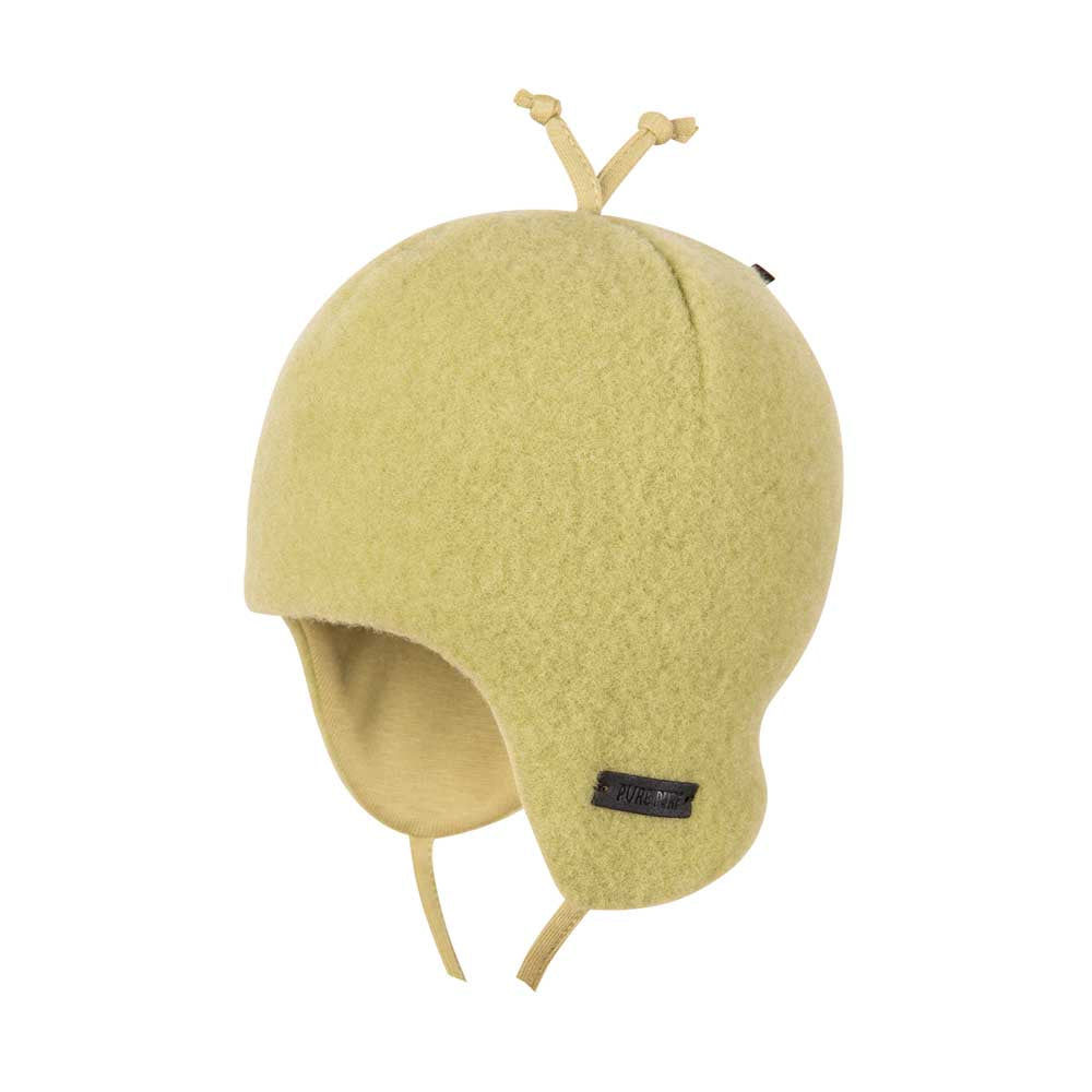 Pure Pure Wollfleece Baby-Bindemütze in Soft-Green bei Bärechind