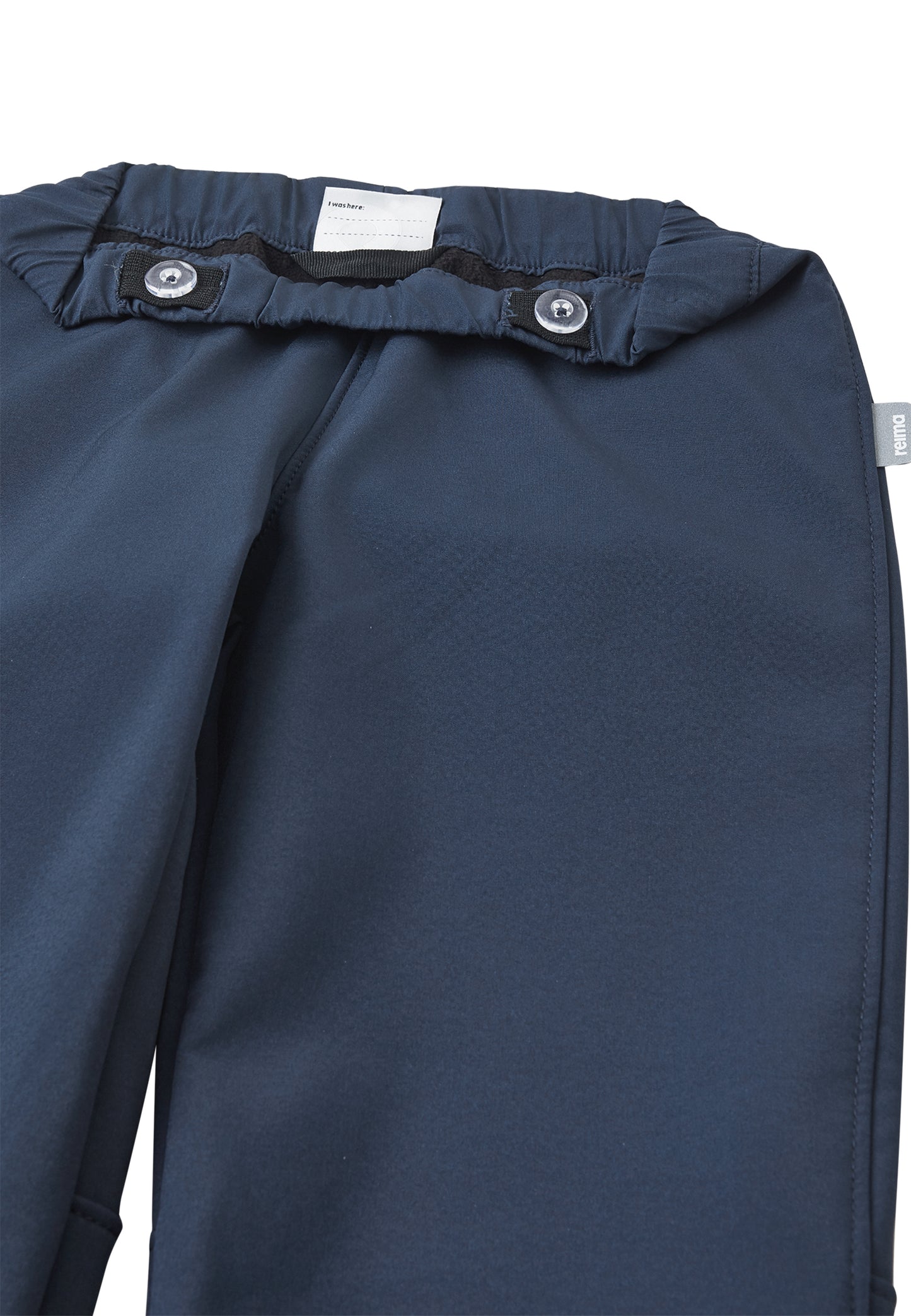 Detail elastischer, verstellbarer Bund Reima Softshell-Hose Oikotie Navy