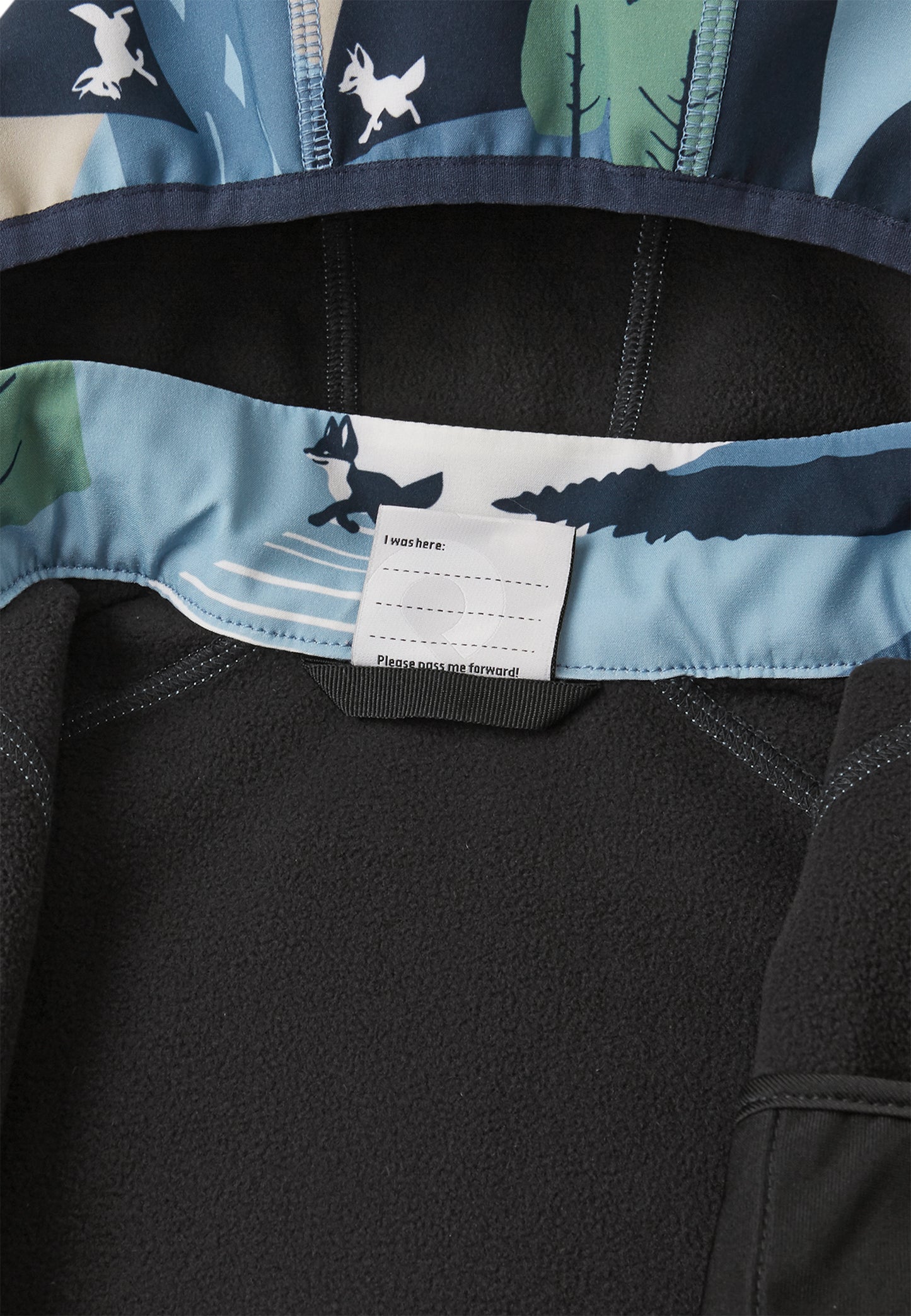 Detail Bund und Saum Reima Softshell-Jacke Vantti Blue Ocean