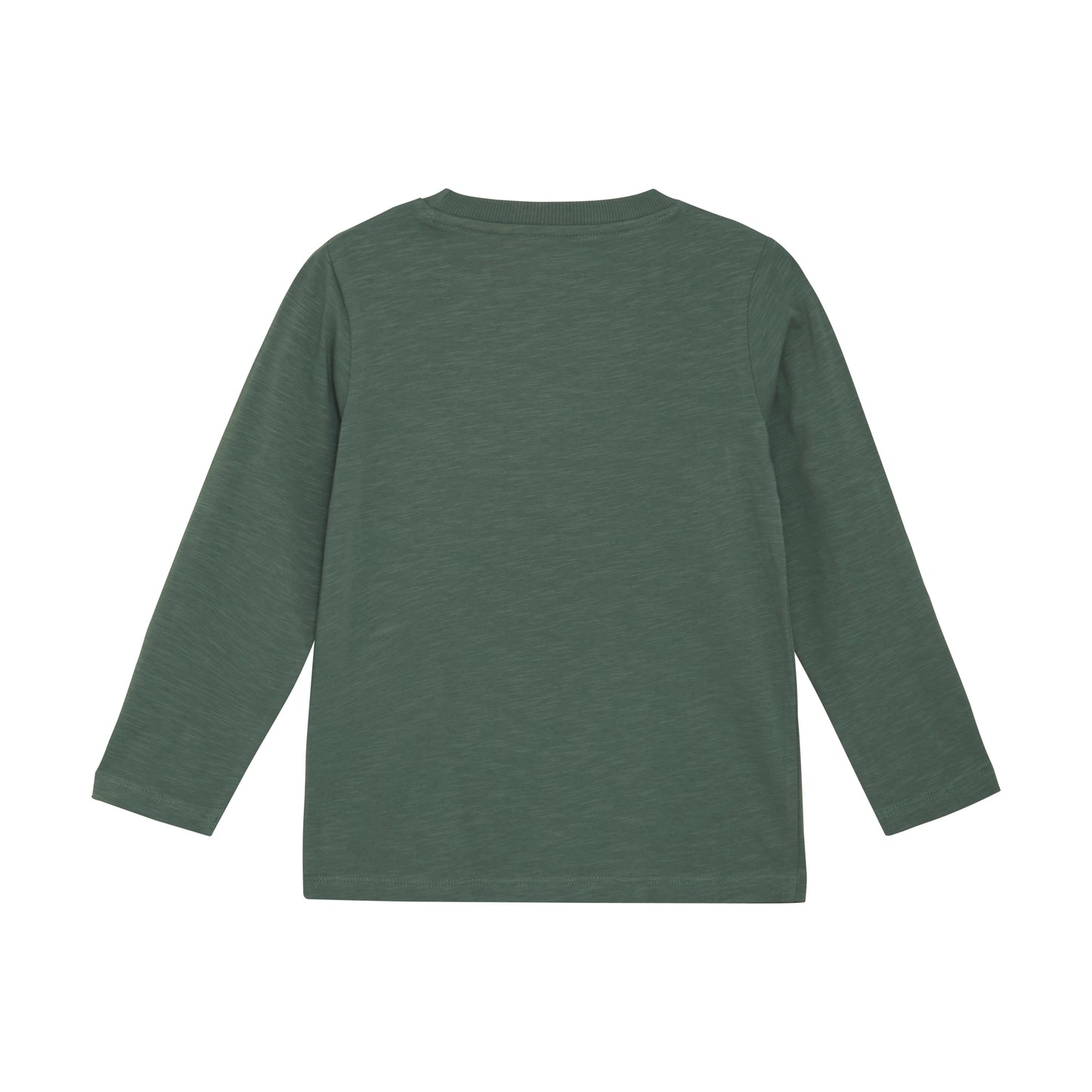 Rückseite des MINYMO Baumwollshirts in Grün – Bärechind in Winterthur, Zürich Schweiz.