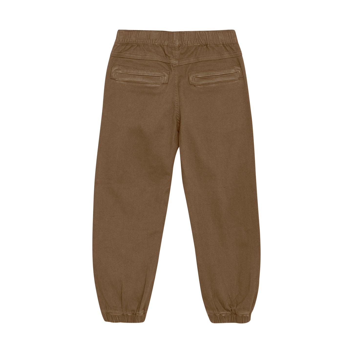 Rückseite der braunen Baumwollhose von MINYMO mit Gummibund – Bärechind Winterthur, Zürich Schweiz.