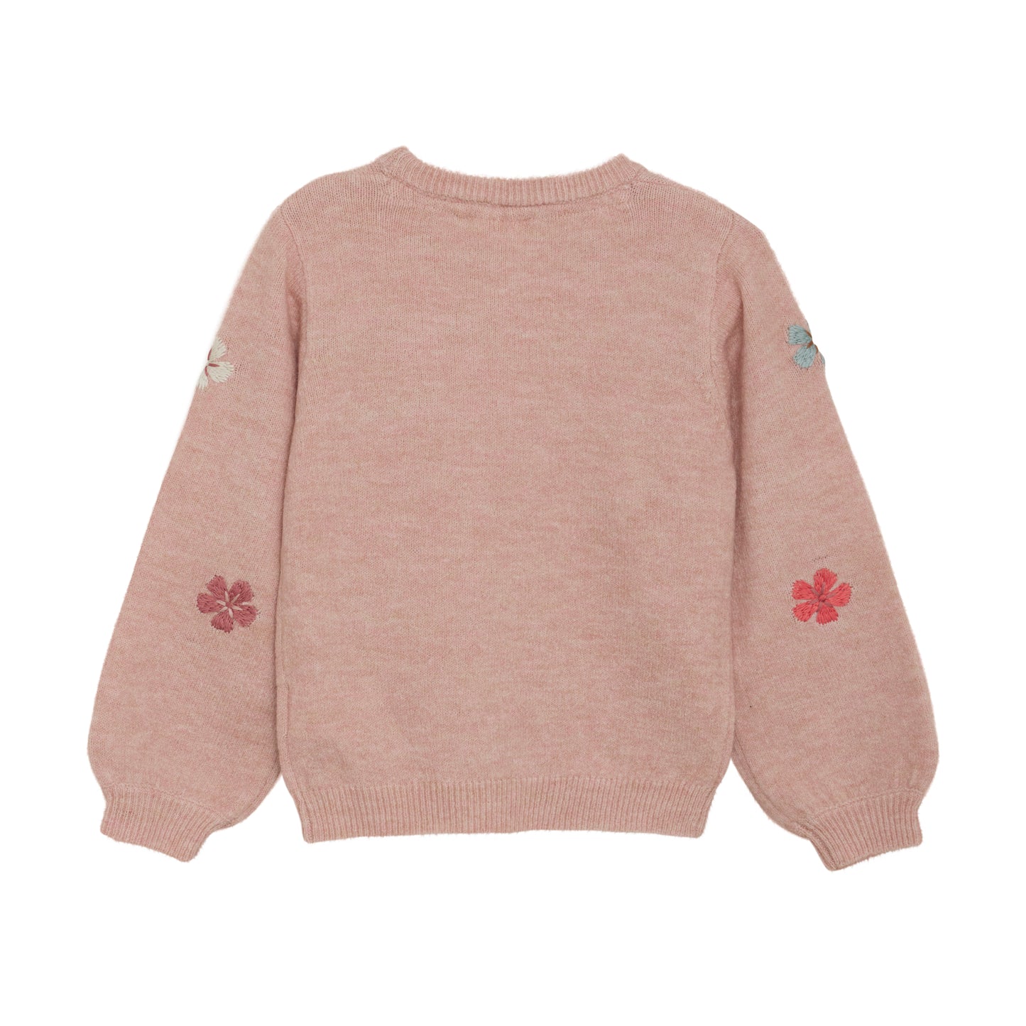 Rückseite des rosa MINYMO Pullovers mit Stickerei – Bärechind in Winterthur, Zürich Schweiz.