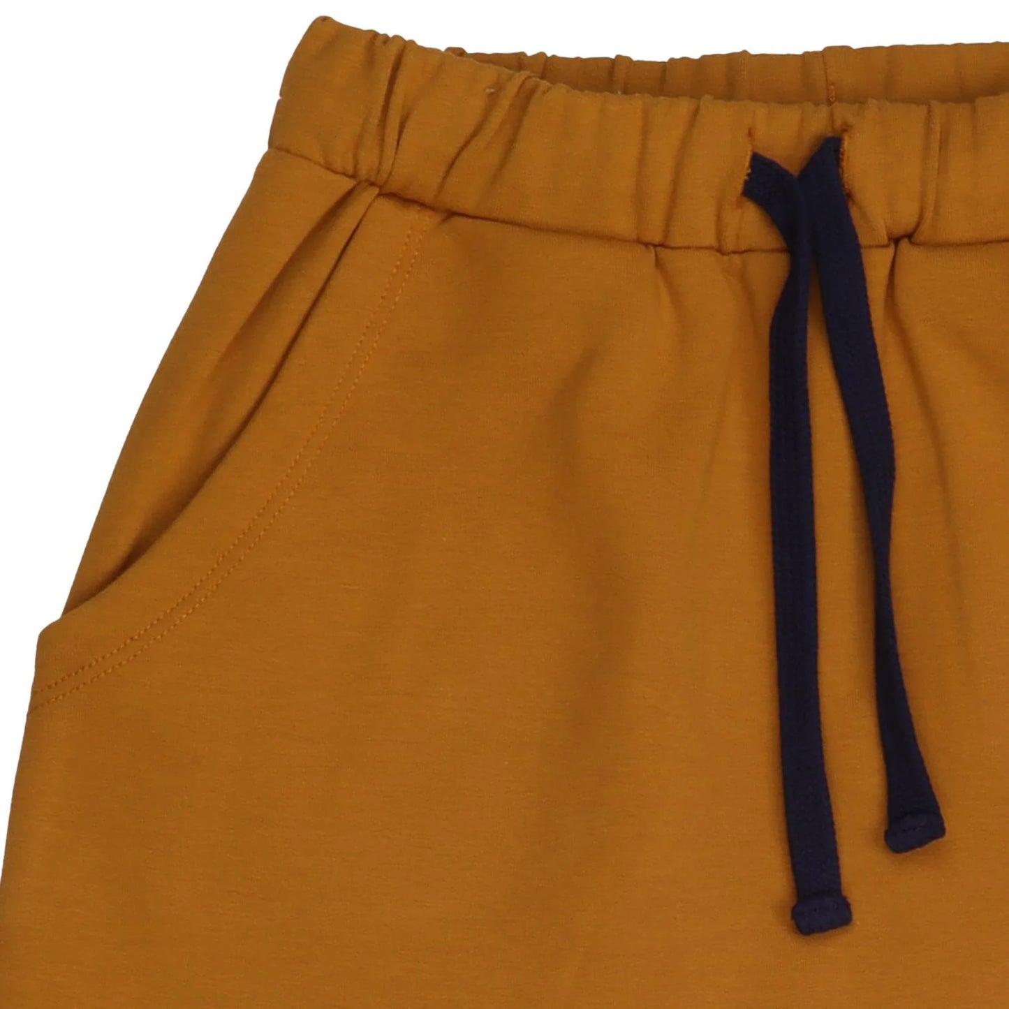 Walkiddy Kinder Jogginghose Mustard mit Kordelzug – Detailaufnahme, erhältlich im Bärechind Winterthur Schweiz