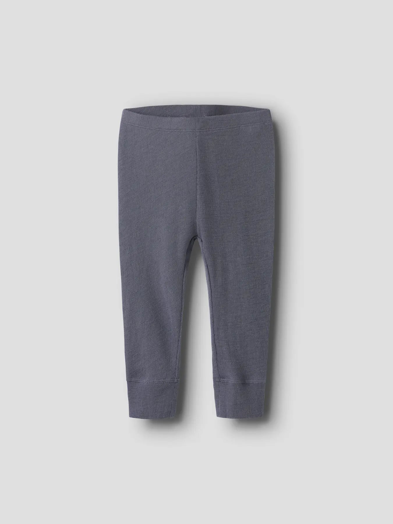 Dunkelblaue Wolle-Seide Leggings für Babys, Vorderansicht – Bärechind, Winterthur, Zürich Schweiz.