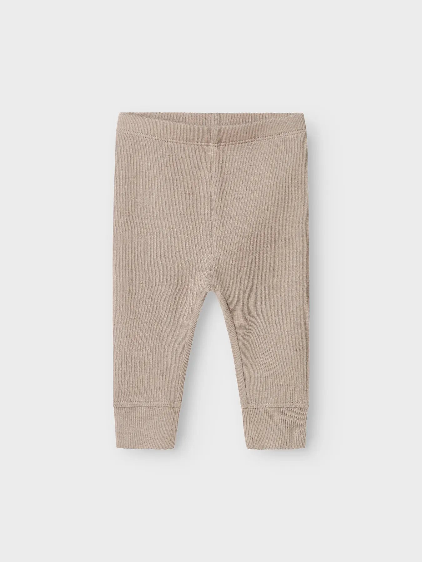 Beigefarbene Wolle-Seide Leggings für Babys, Vorderansicht – Bärechind, Winterthur, Zürich Schweiz.