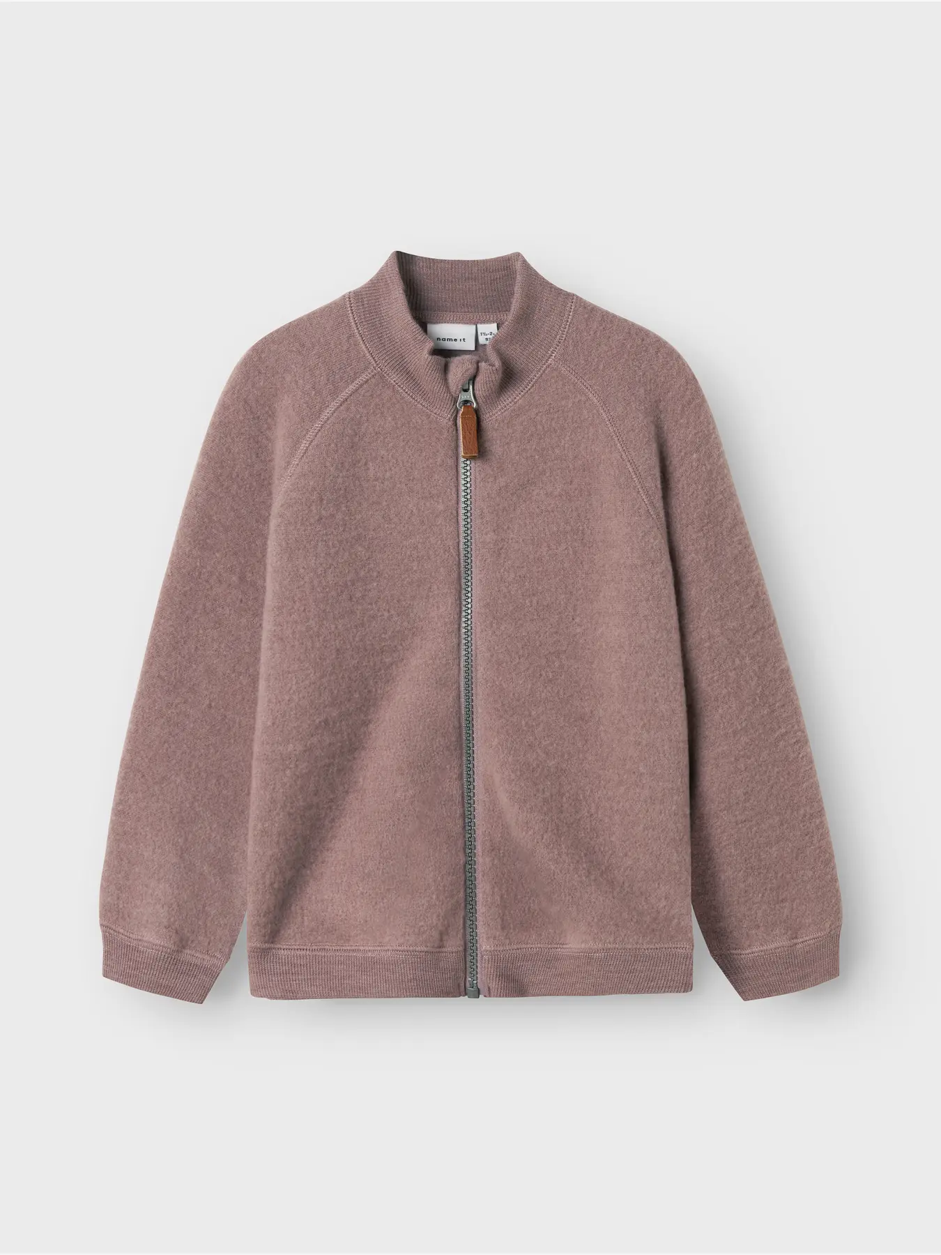 Kinder-Wollfleece-Jäckchen in Rosa mit Reissverschluss, Vorderansicht.