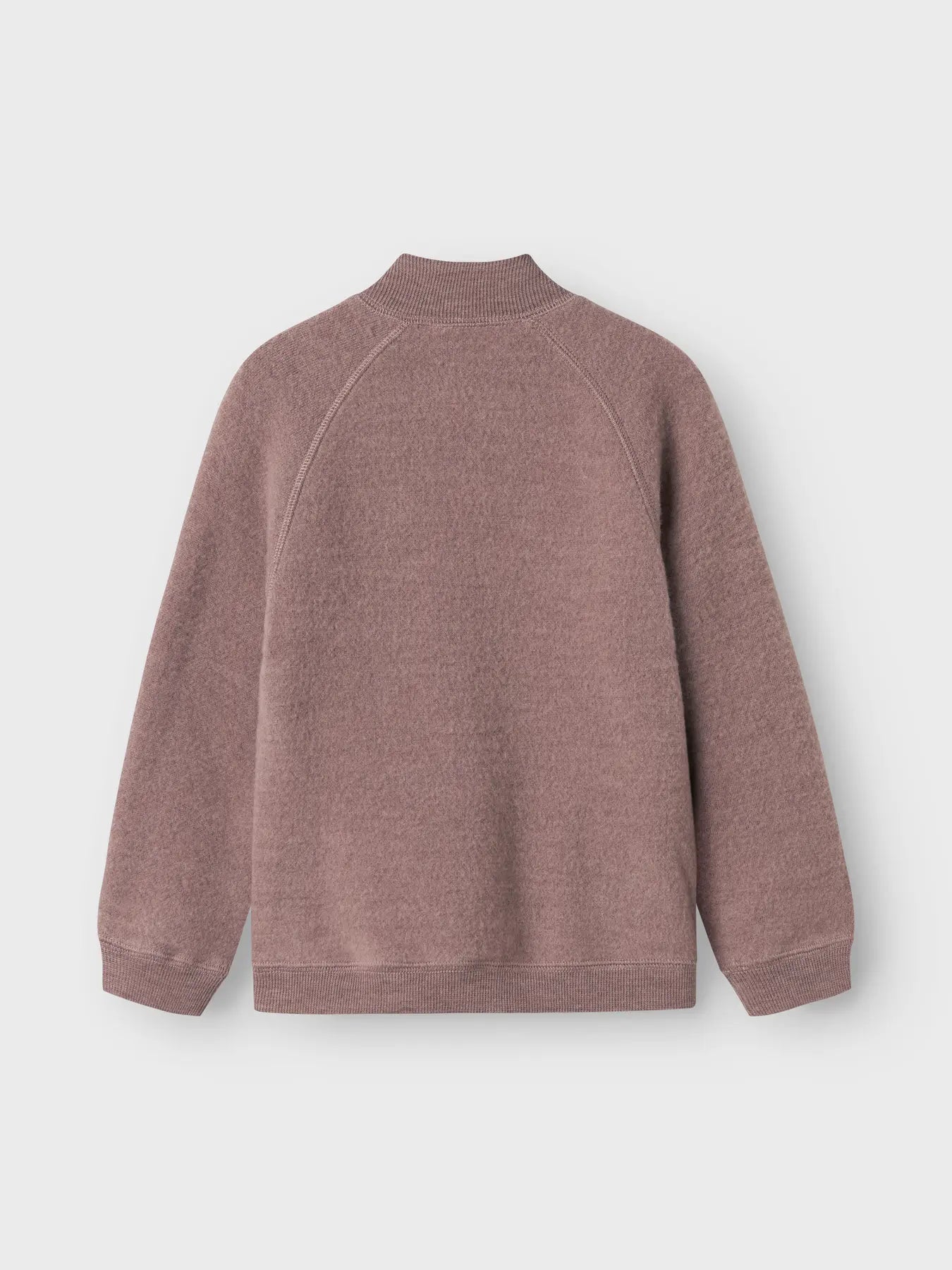 Rückansicht eines rosa Wollfleece-Jäckchens für Kinder von Name it.