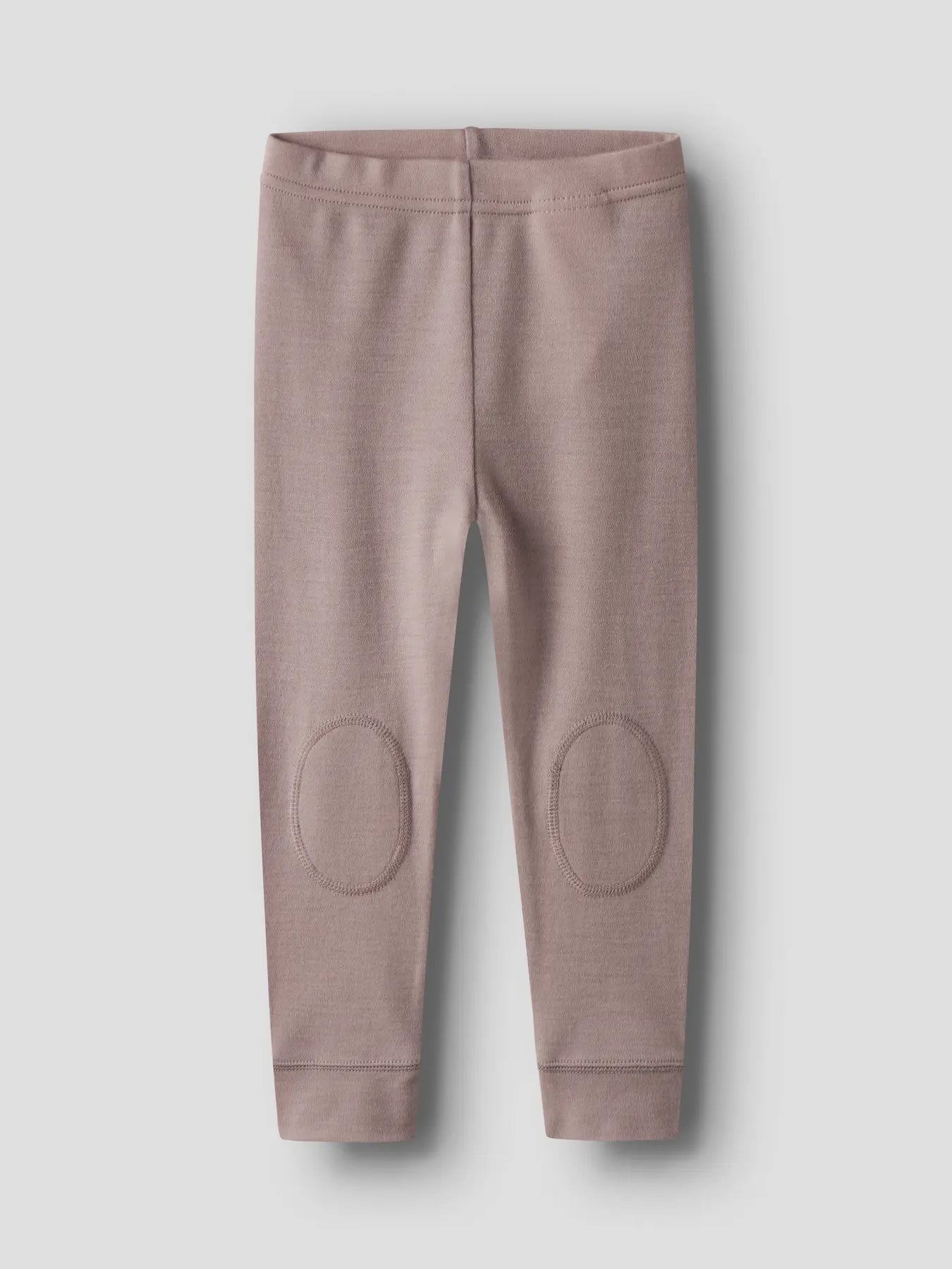 Baby Wollleggings mit Knieschutz in Mauve, Vorderseite – erhältlich bei Bärechind in Winterthur, Zürich, Schweiz.