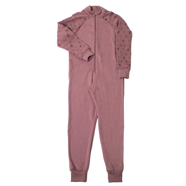 Wolle Pyjama mit Reissverschluss lila