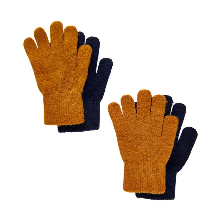 Woll-Handschuhe 2er-Pack (Blau/Orange)