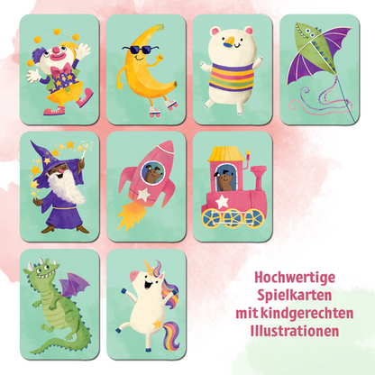 Weitere Übersicht der Spielkarten von Was war wo mit kindgerechten Illustrationen