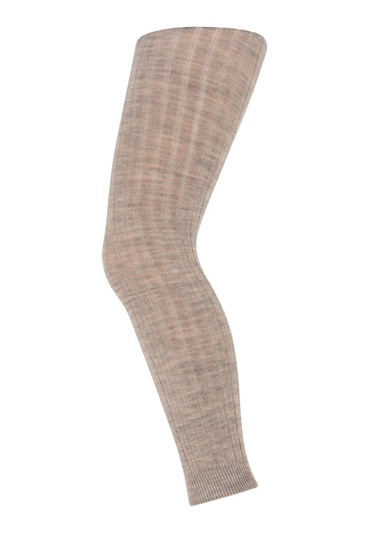 Wolle Leggings, beige meliert
