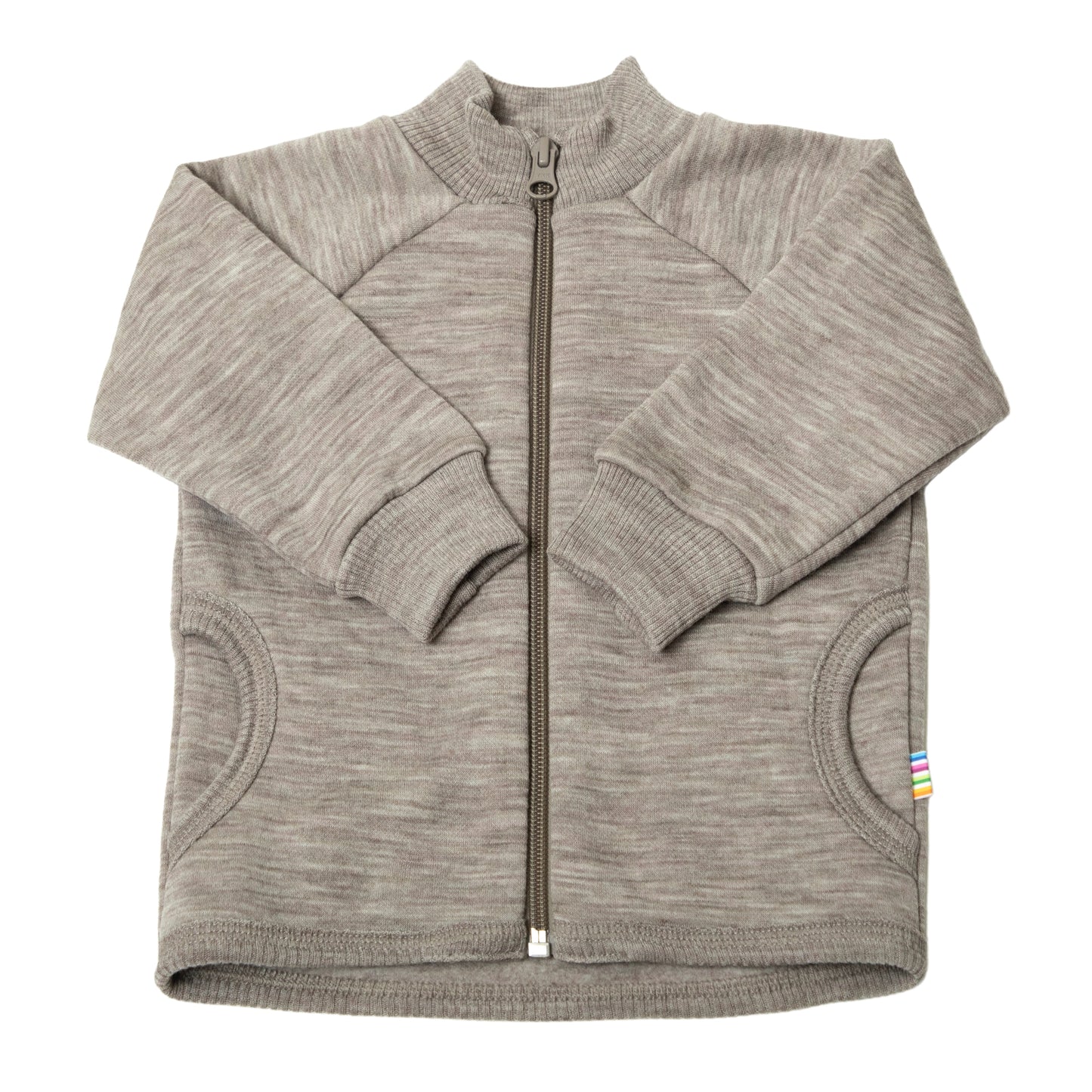 Wolljacke mit Reissverschluss, beige