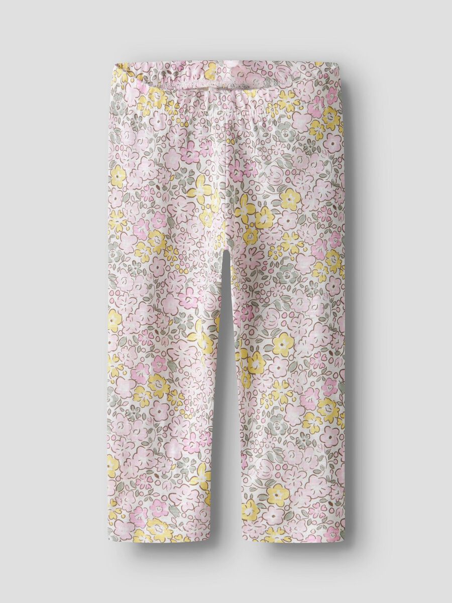 Capri Leggings Blumen, rosa
