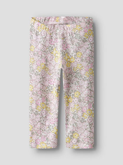 Capri Leggings Blumen, rosa