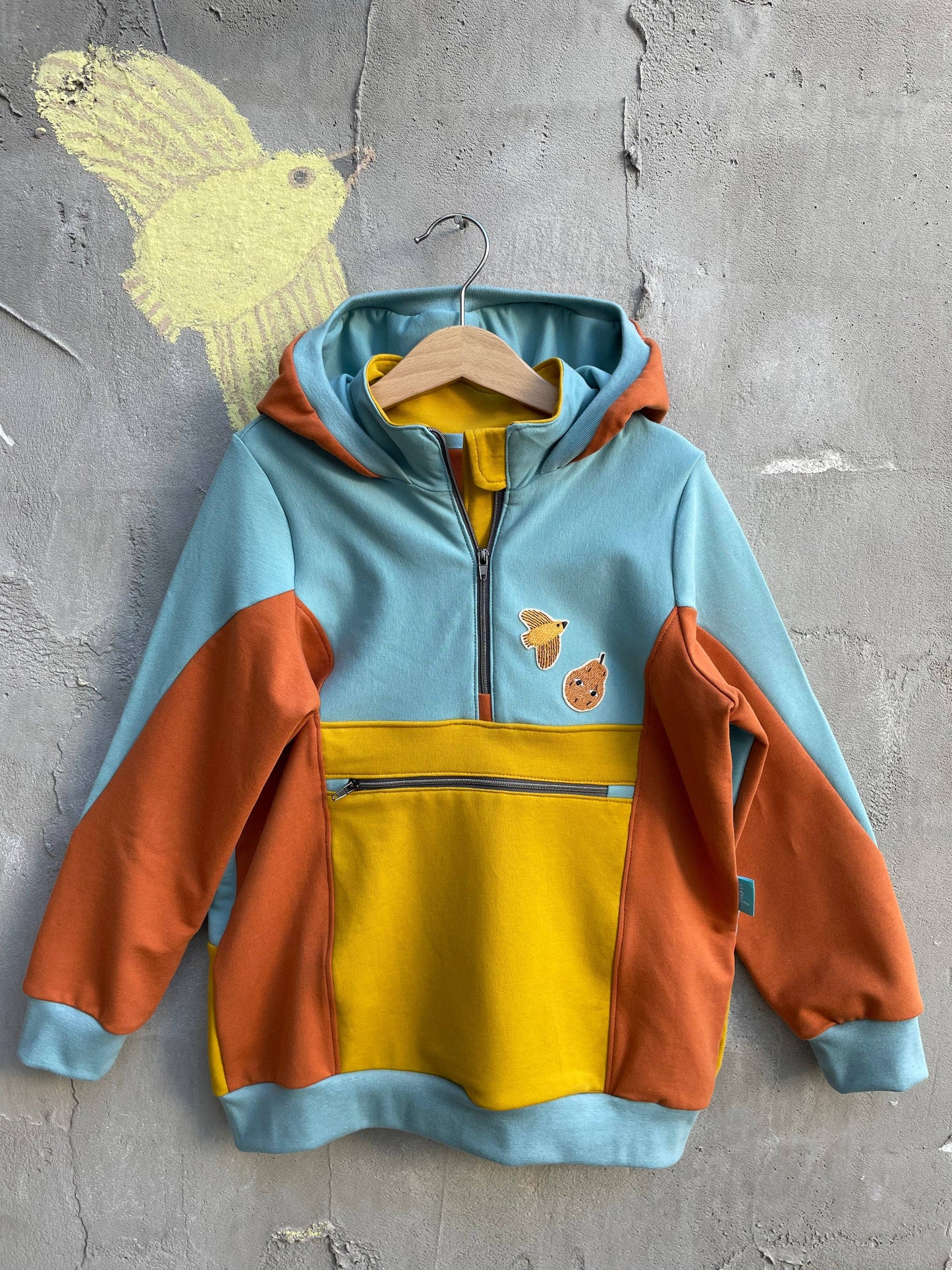 Aufnäher SET "Schnecke, Birne, Wolke, Vogel"