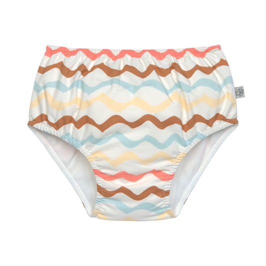 Schwimmwindel Baby - Wellen, Weiss
