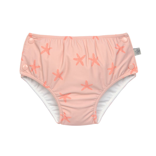 Schwimmwindel mit Druckknöpfen - Seestern, Rosa