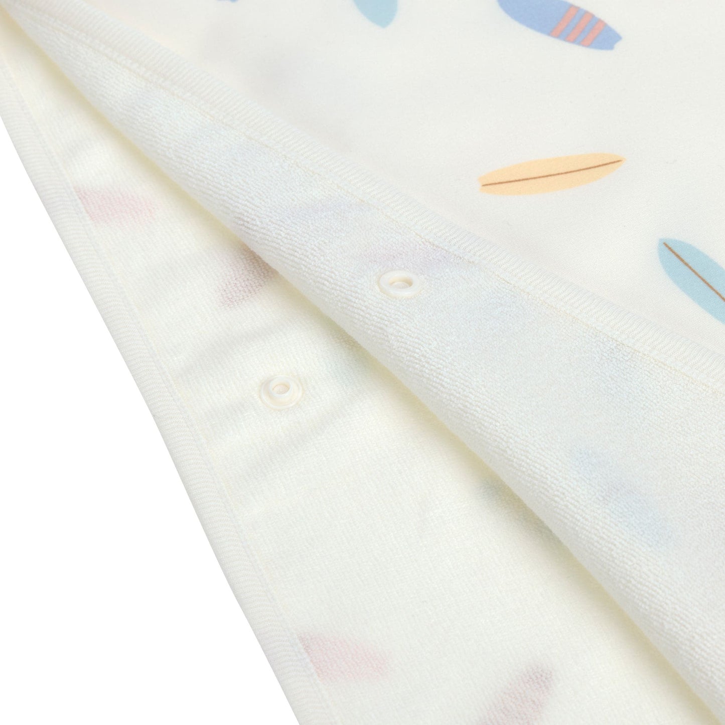 UV Badeponcho Kinder - Surfbrett, Weiss