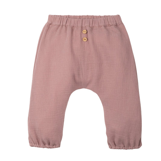 Baby-Hose lang Mull, altrosa
