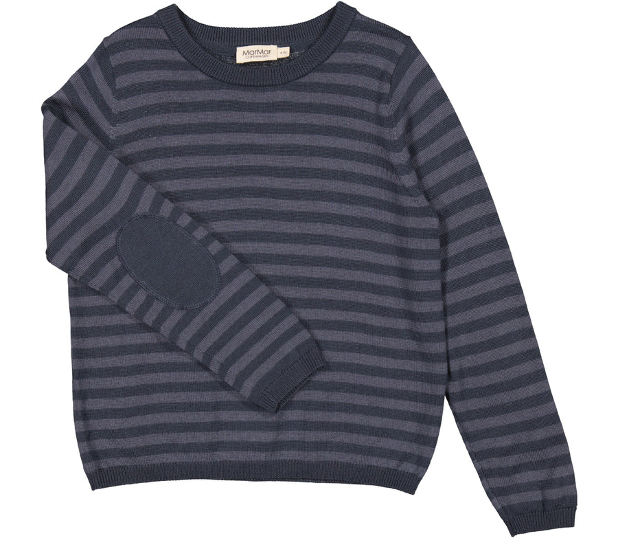 Tano Merino-Strickpullover, gestreift
