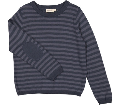 Tano Merino-Strickpullover, gestreift