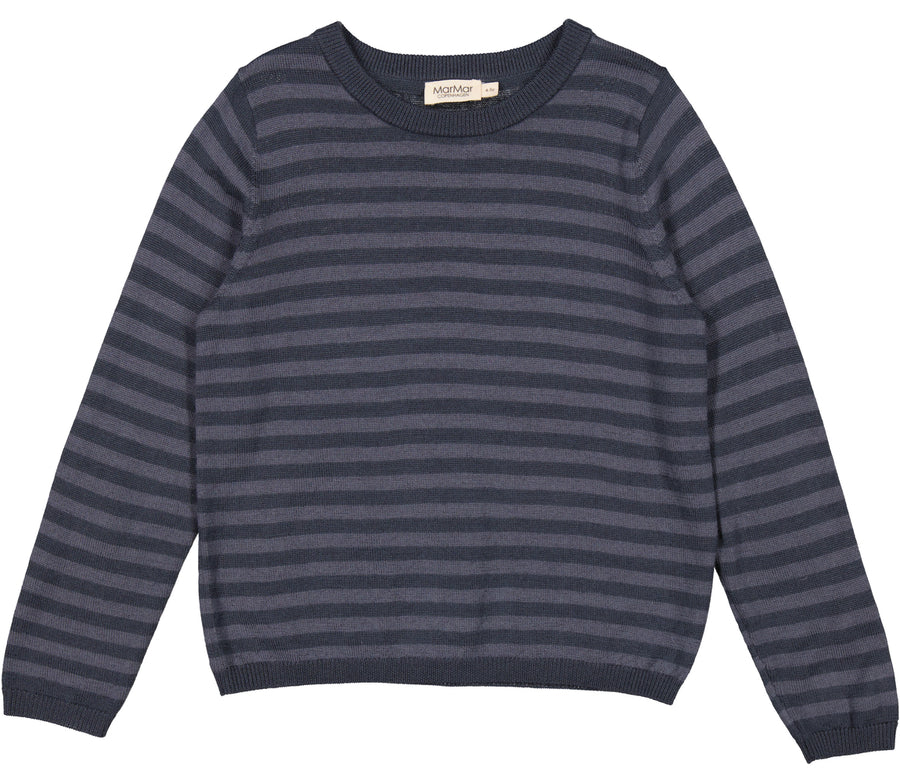 Tano Merino-Strickpullover, gestreift