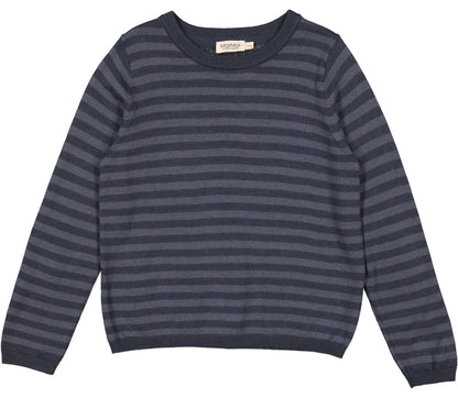 Tano Merino-Strickpullover, gestreift