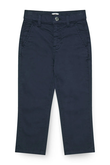 Silky Twill mit Knopf, Navy